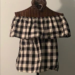 Off Shoulder Gingham Top